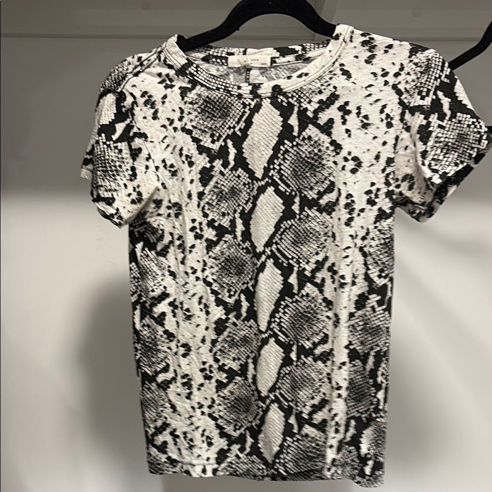 Rag and Bone Black and White Snake Print Women's Top